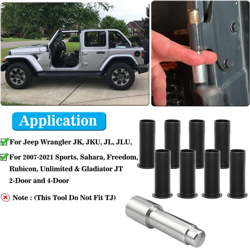 Bentolin Door Bushing Removal Tool Hinge Liners Door Pin Guides for Jeep Wrangler JK JKU JL JLU Gladiator JT 2007-2021 - Image 2